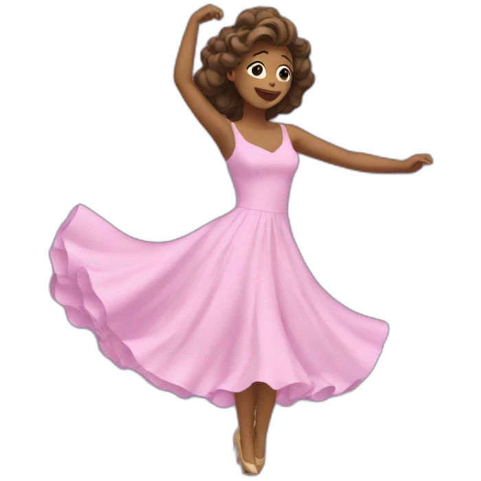 a woman wearing a dress dancing emoji
