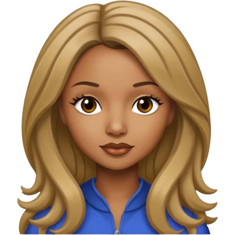 Natina Reed with dark blonde long hair emoji
