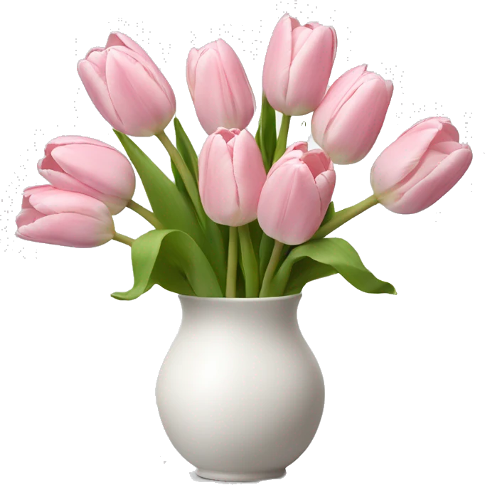 Light pink tulips in white vase emoji