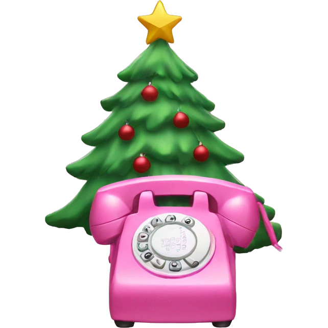 Pink Christmas phone emoji