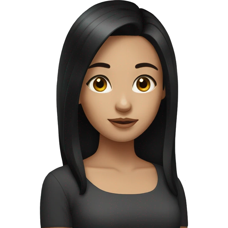 brunette girl with black hair emoji