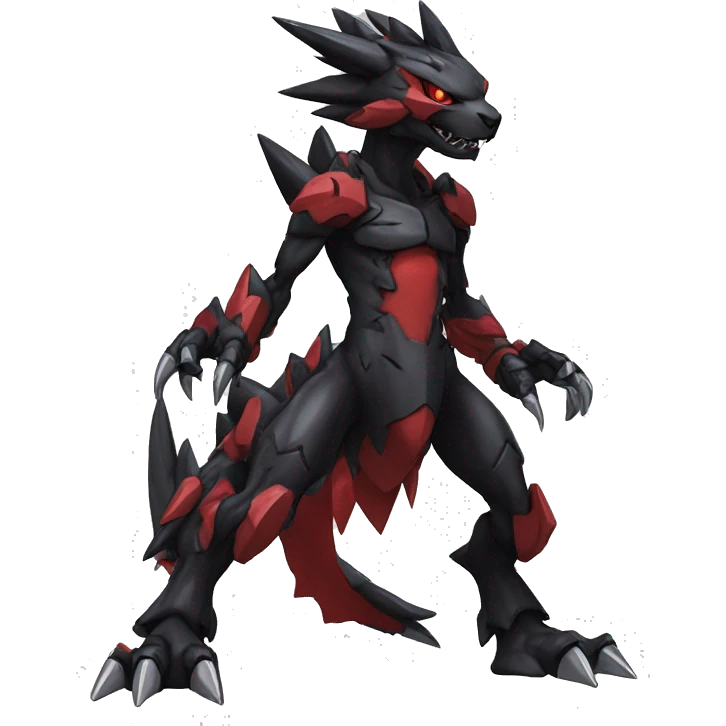  Cool Edgy Black Red Digimon-Fakemon-Garurumon full body emoji