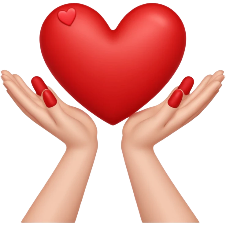 Hands showing red hearts emoji