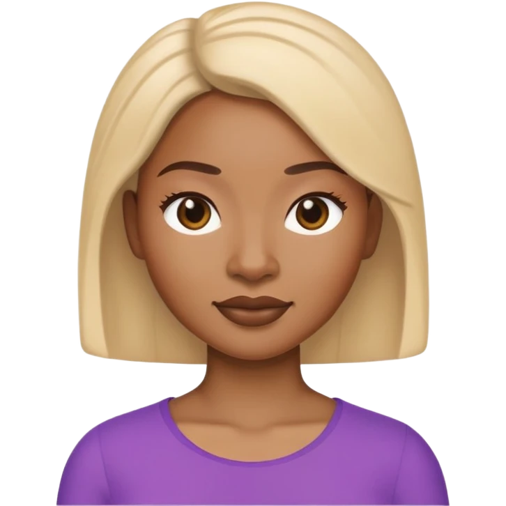 Apple-style Memoji emoji of a light-skinned Black woman, neutral expression, plain background emoji
