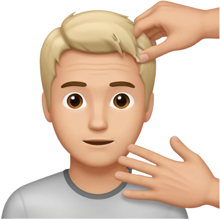 A hand grabbing a man’s hair  emoji