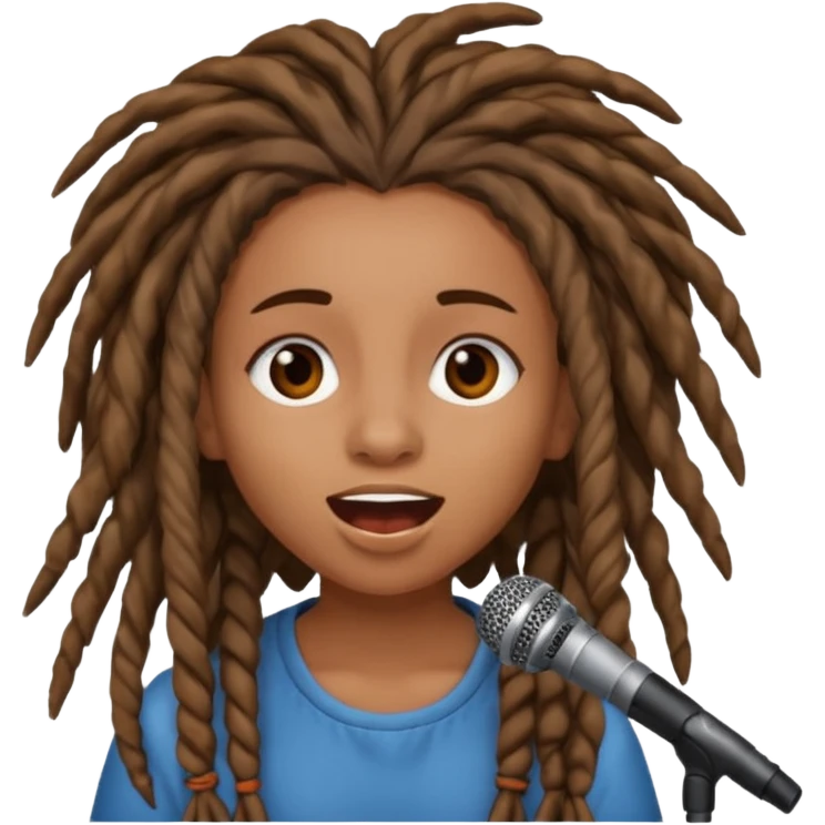 emoji de chica con rastas cantando emoji