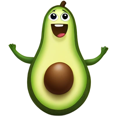happy avocado does yoga emoji
