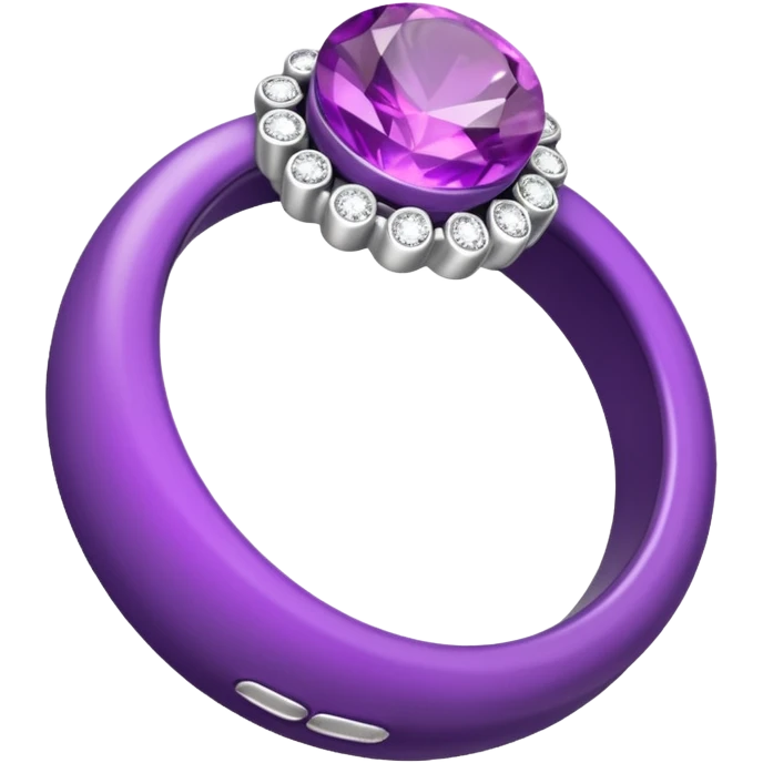 anel de casamento branco e roxo emoji