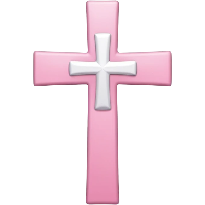 Pink and white simple cross with a dove  emoji