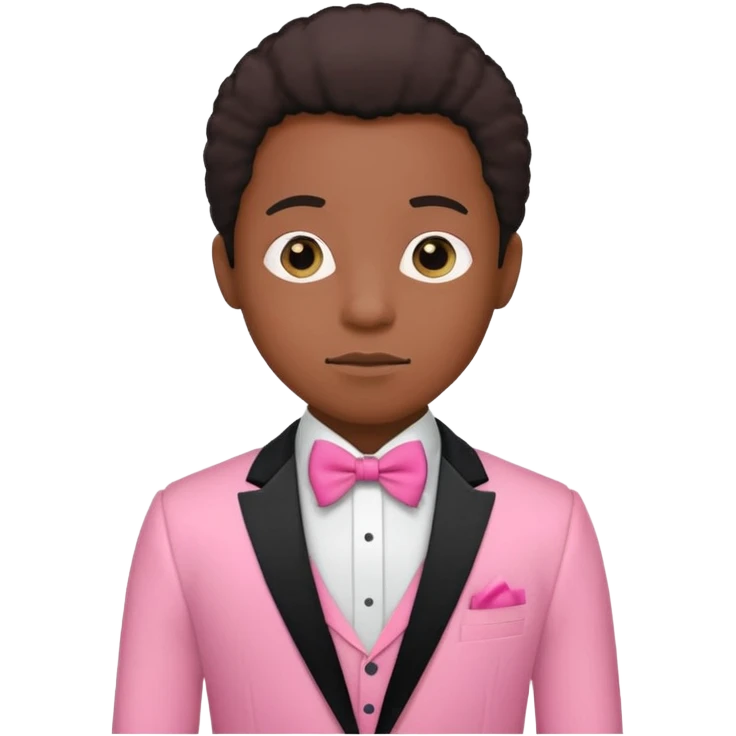 ambitious thinking about moneyemoji, black person, pink tuxedo emoji
