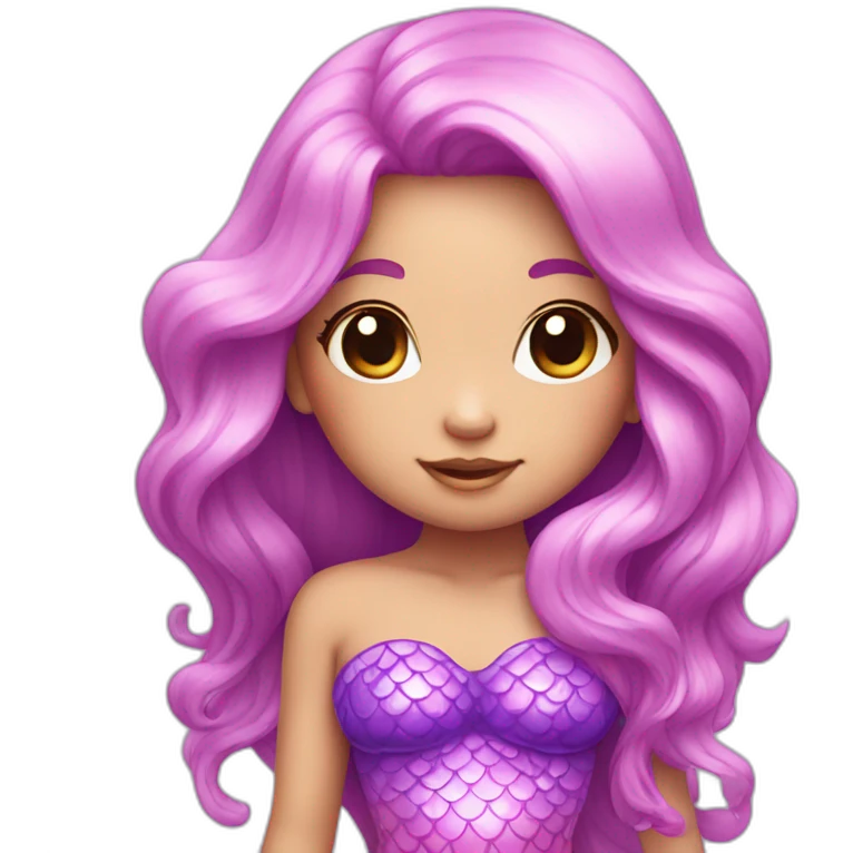 pink purple cute kawaii mermaid emoji