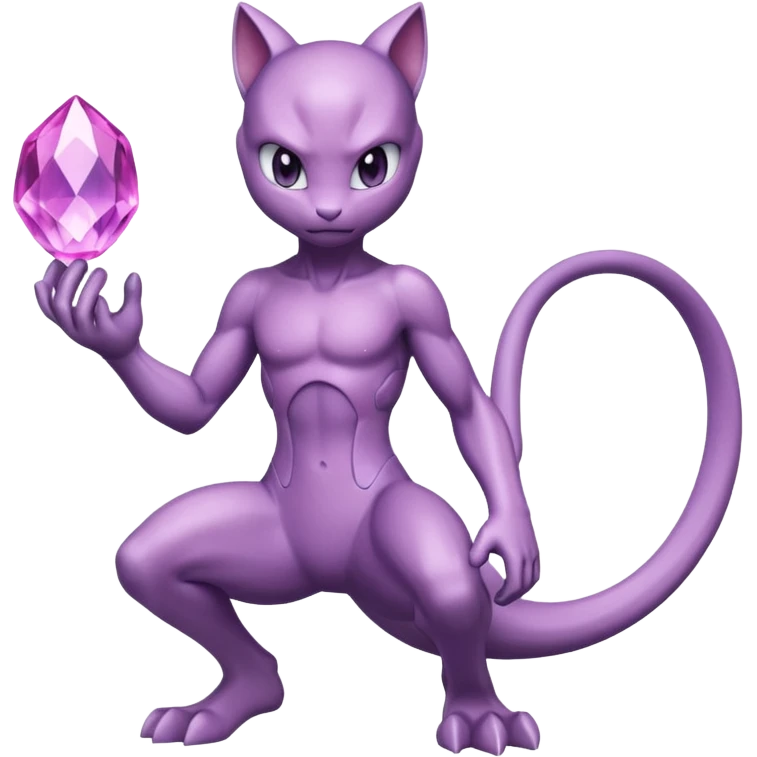 Pokemon legendary purple and pink crystal mewtwo emoji