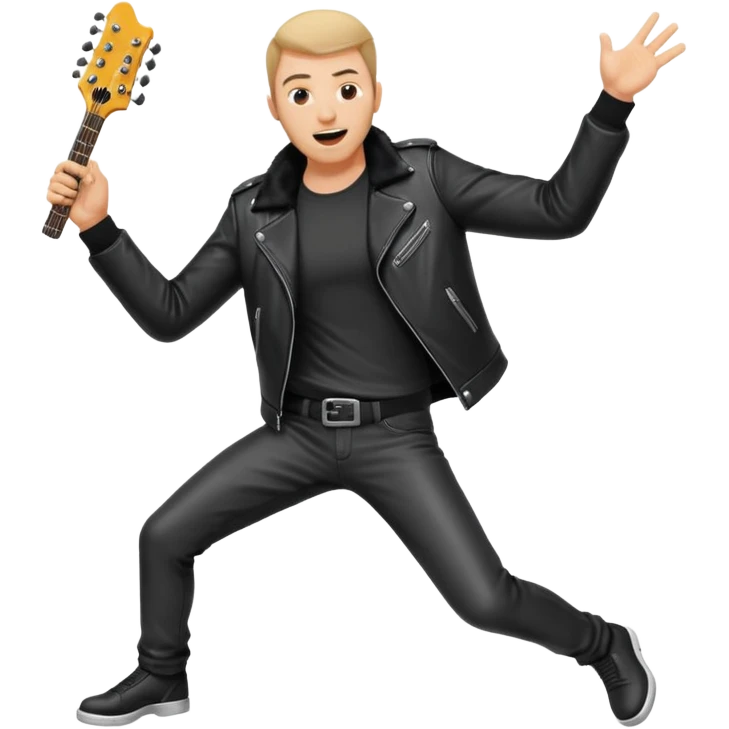 a person playing epic air guitar emoji