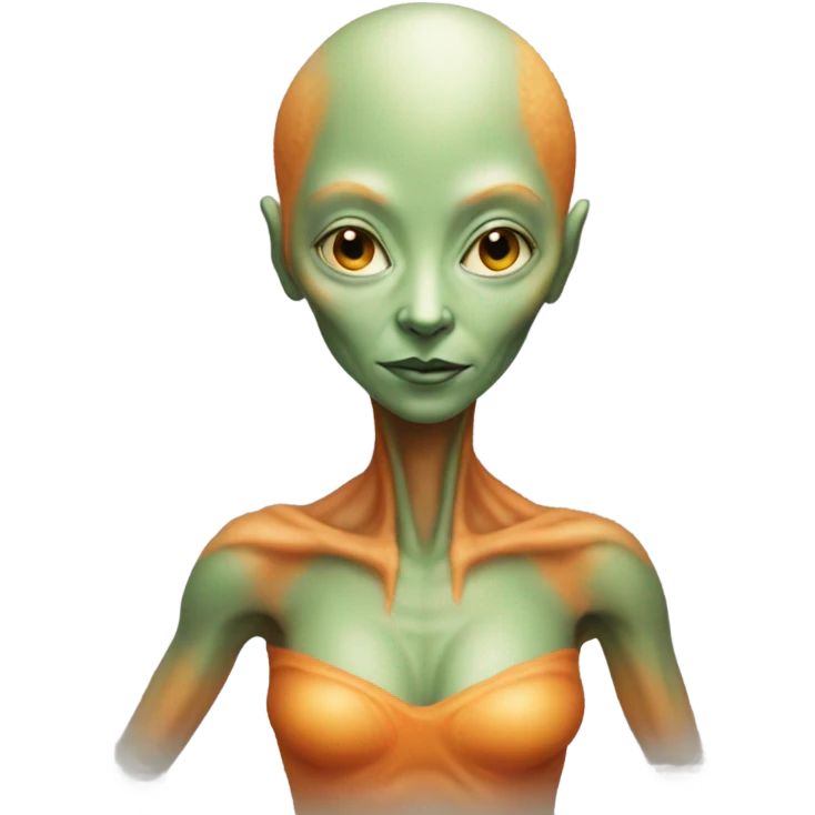a orange alien woman full body emoji