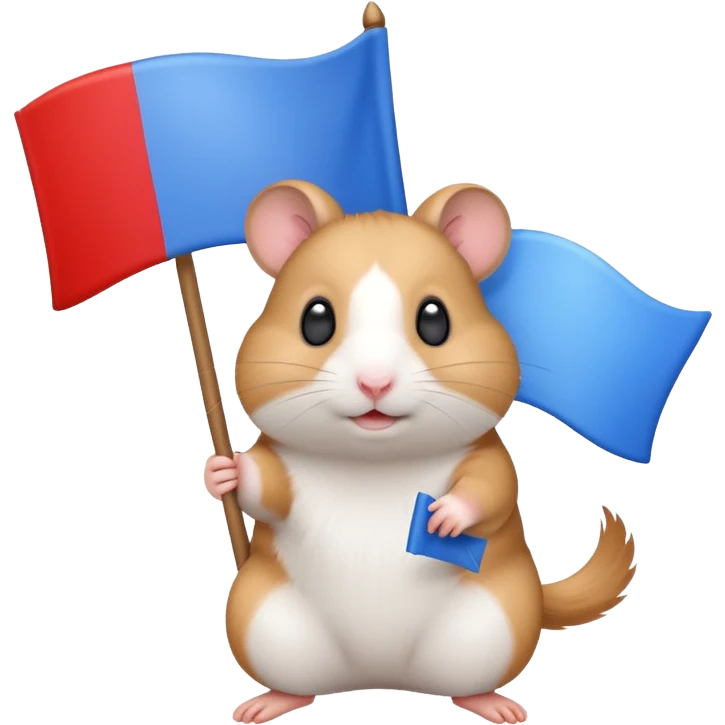 a hamster holding a white-blue-red flag emoji emoji