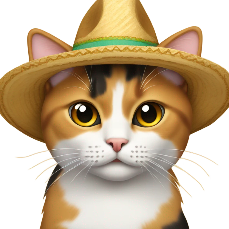 Calico cat with sombrero emoji