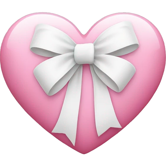 Pink heart with white bow emoji
