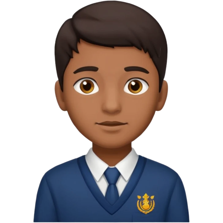 Indian male high school student brown skin dark hair emoji