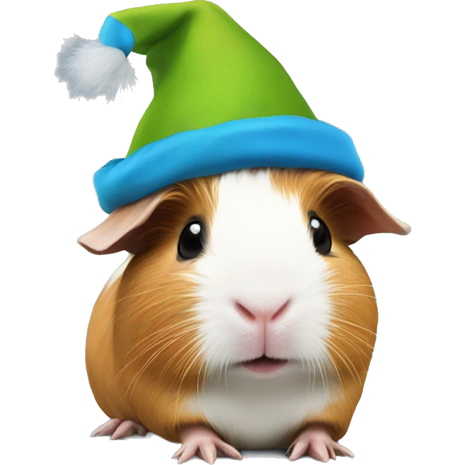 Guinea pig With elf hat￼ emoji