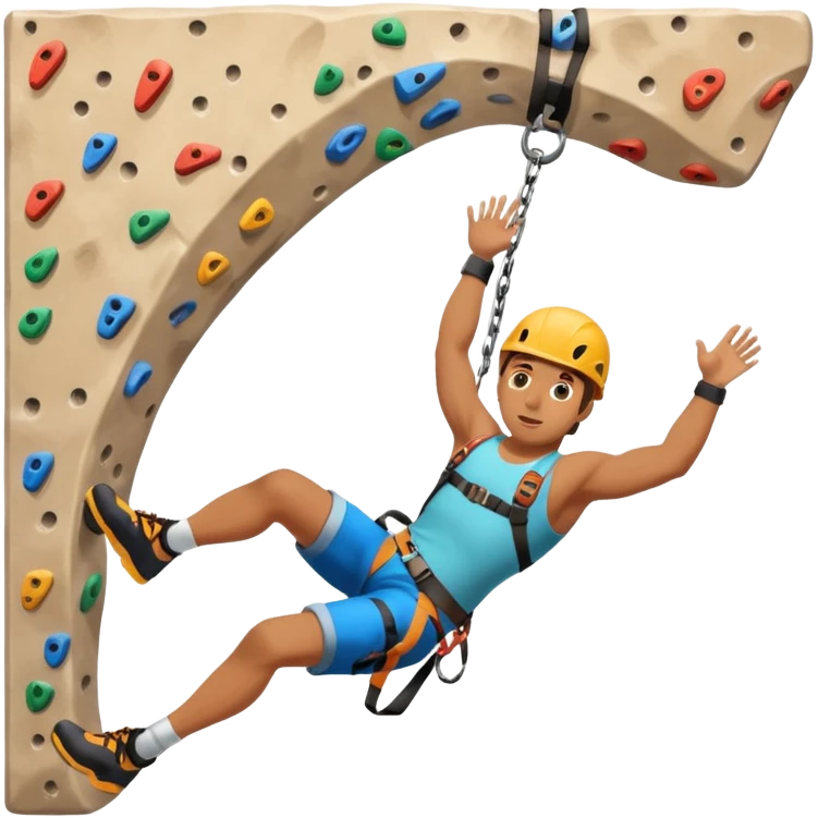Fall off climbing wall emoji