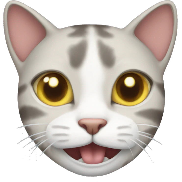 a cat with her teeth emoji