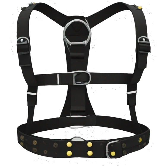 Black punk fashion chest harness emoji
