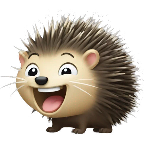 Porcupine laughing emoji