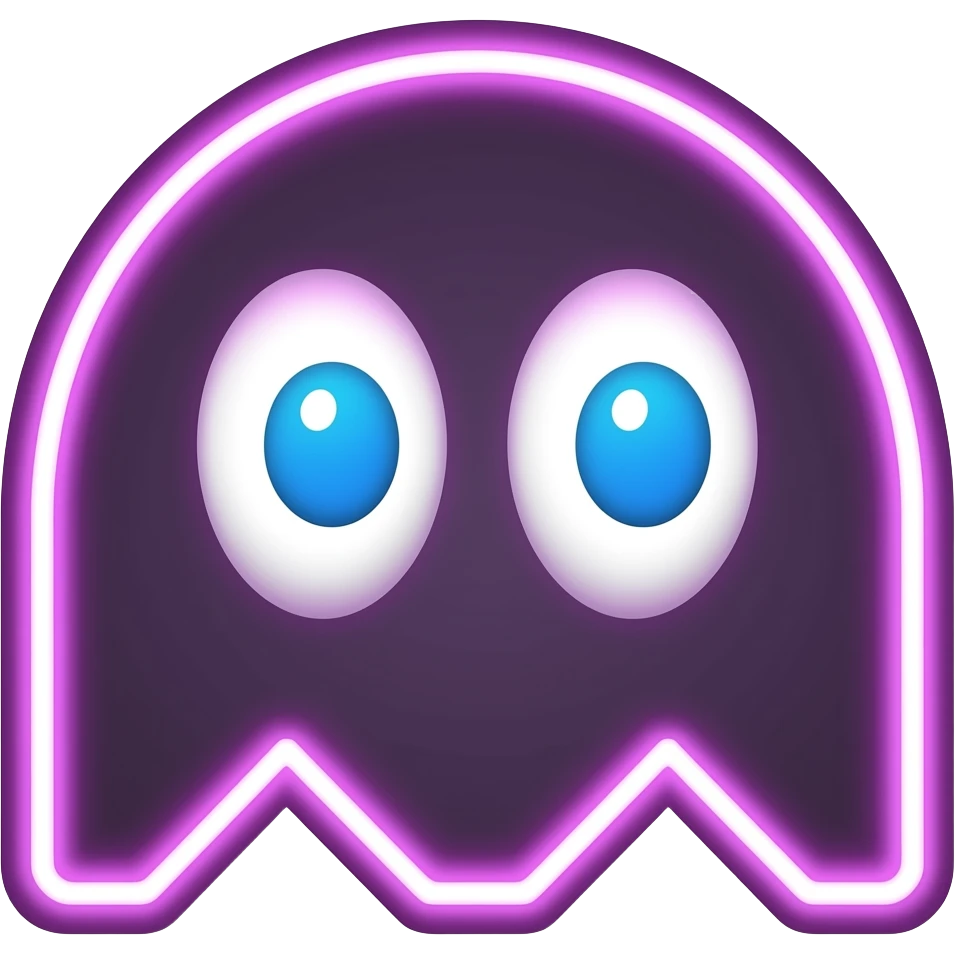 Neon Pac man emoji