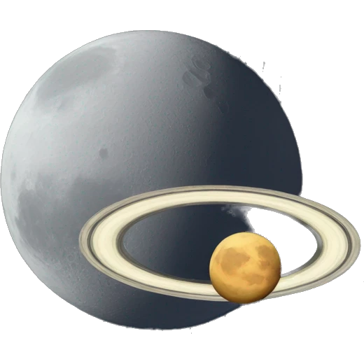 Saturn eating the moon emoji