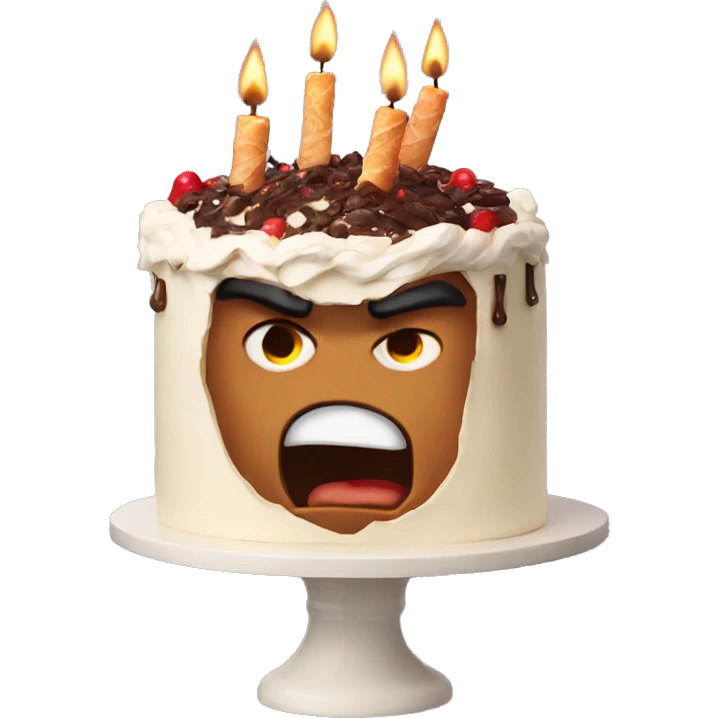 Angry cake emoji
