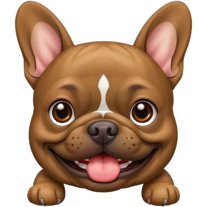 brindle french bulldog smiling emoji