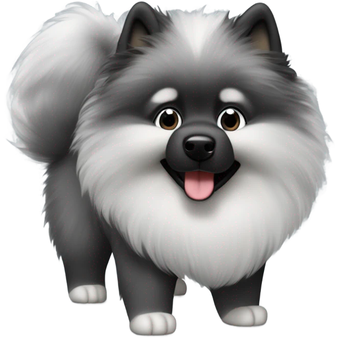 keeshond skiing emoji