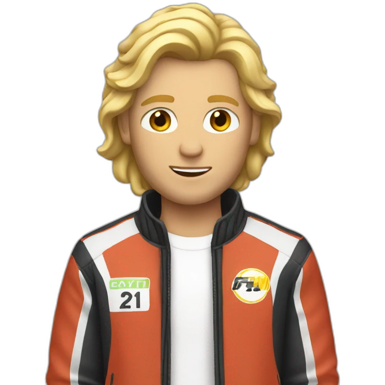 blond men with racing jacket emoji