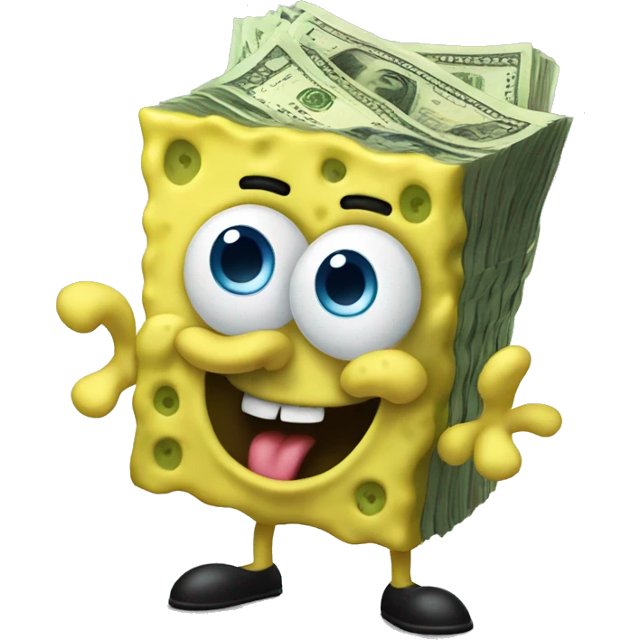 Spongebob counting money emoji