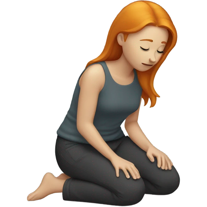 Ginger woman kneeling emoji