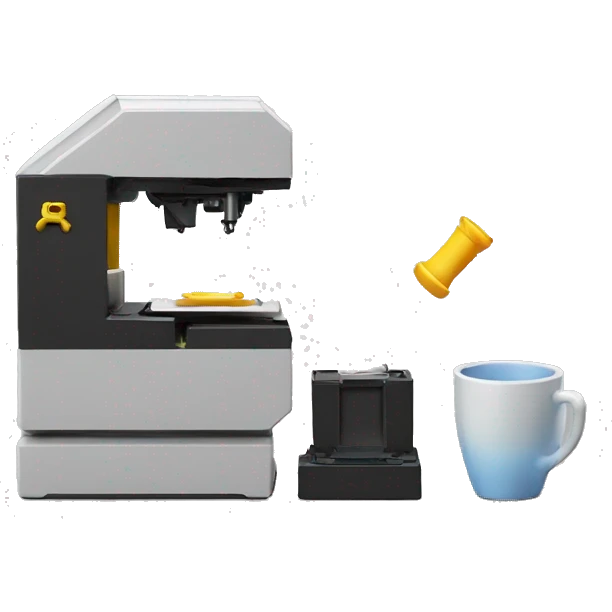 3d printer printing a tiny cup emoji