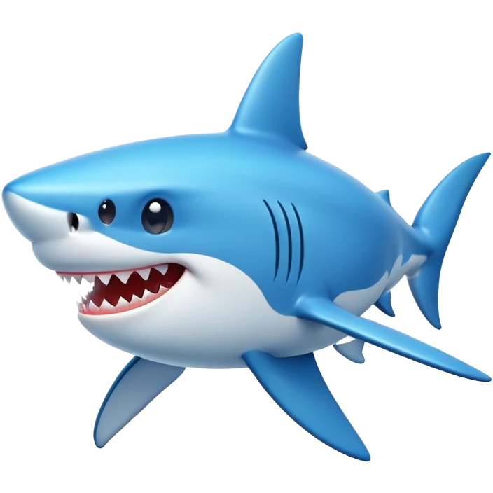 happy playful shark emoji