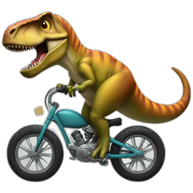 T Rex on a bike emoji
