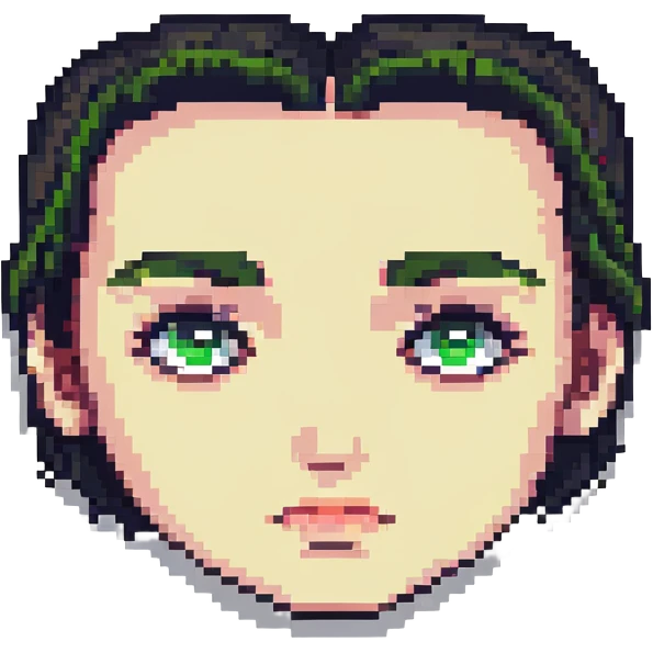 simple blocky eyebrows, pixel art style, no face emoji