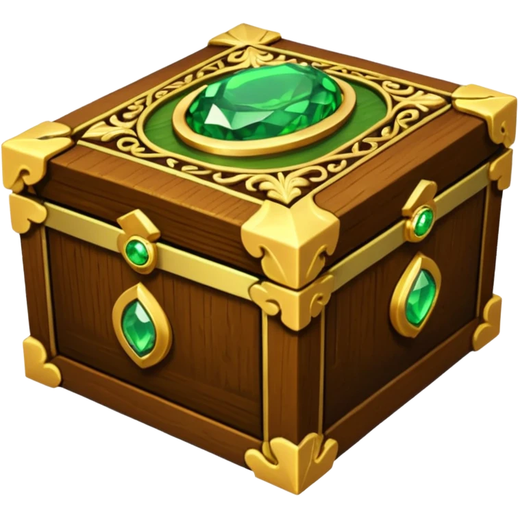 tresure box with motifs with green gem emoji
