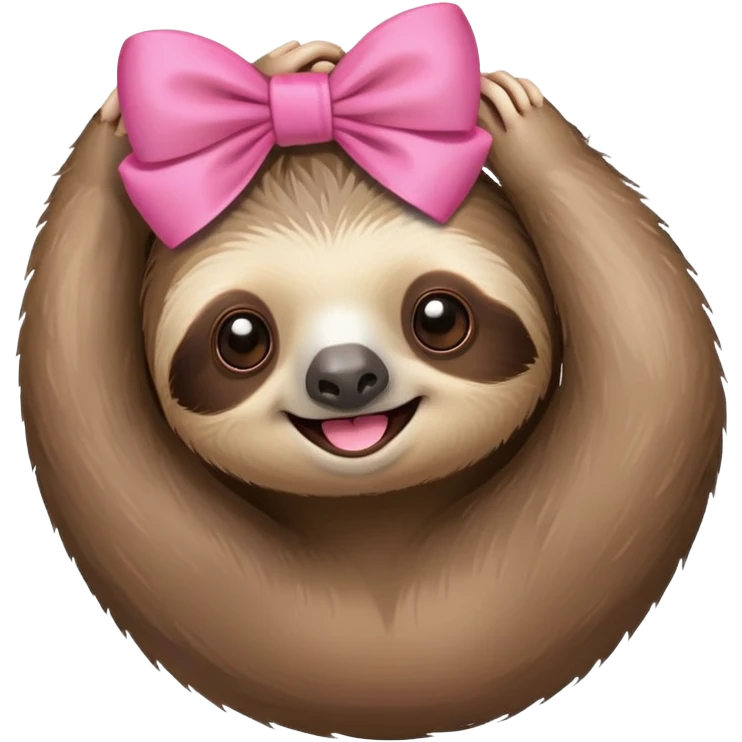 sloth with pink bow emoji