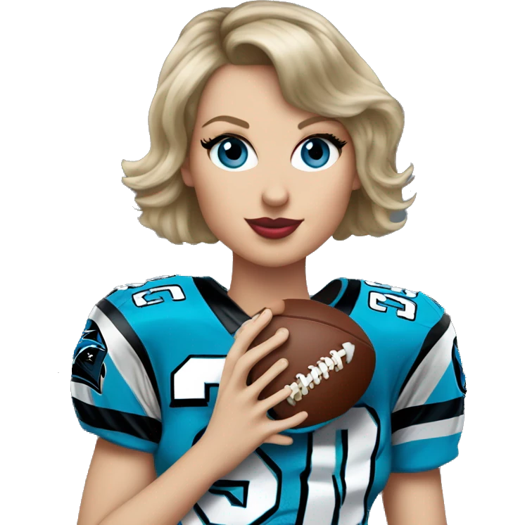 Taylor swift in Carolina panthers jersey emoji