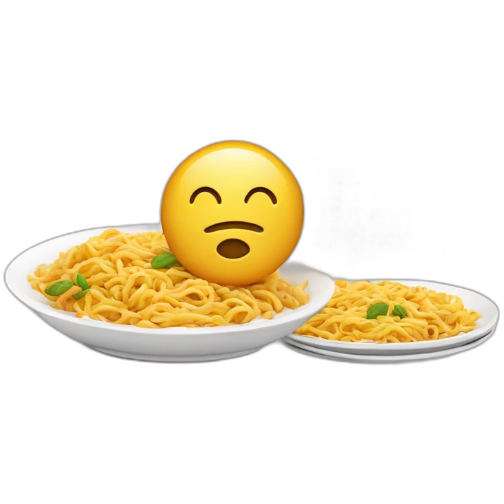 Calender with the date being 12 and a plate with bami infront of it emoji