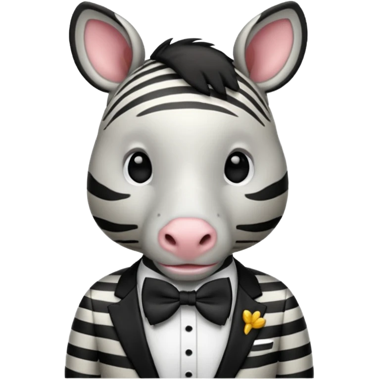 Zebra with bow tie emoji