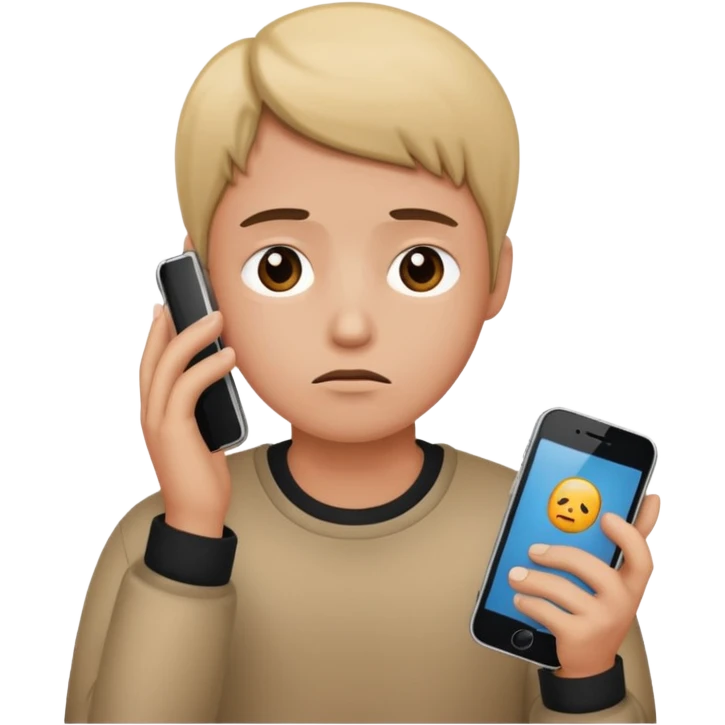 An face with mobile sad emoji