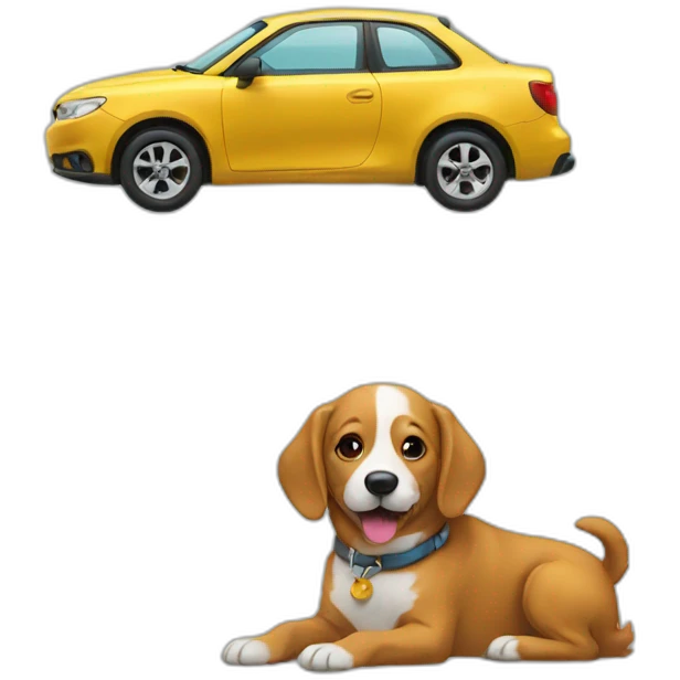 car and dog emoji