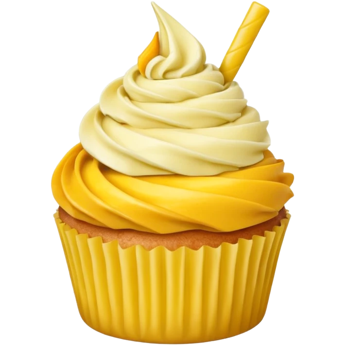 Mango dole whip cupcake with mango on top emoji