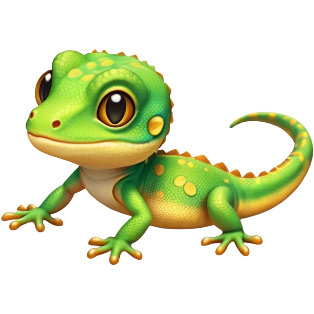 cinematic-cute-realistic gecko-portrait-emoji,-head-tilted-playfully-and-inquisitively,-featuring-a-small,-charming-body-with-smooth,-vividly-patterned-scales,-bright,-sparkling-eyes-and-delicate,-sticky-toe-pads,-simplified-yet-irresistibly-adorable emoji