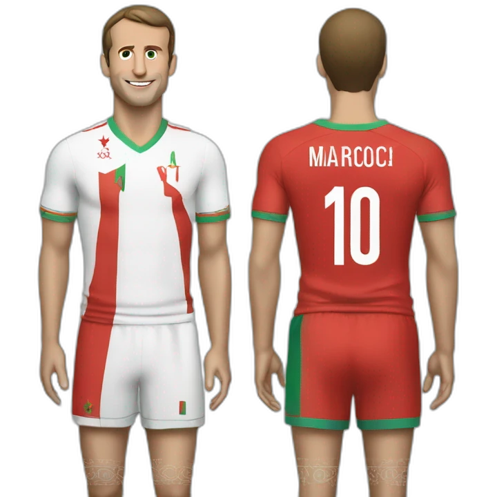 Macron qui porte le maillot du maroc emoji