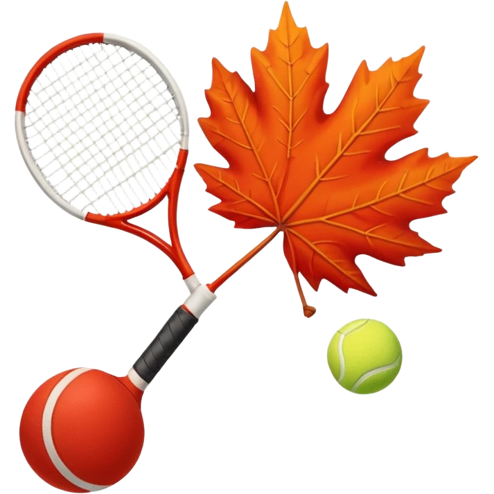 Maple leaf playing tennis emoji
